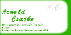 arnold csajko business card